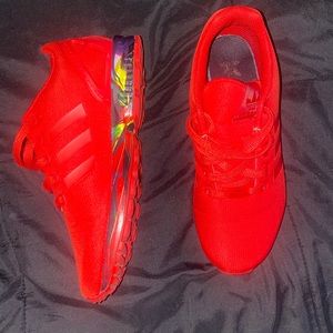 Adidaskids ZX Flux J Running Shoes Red Sneakers (c)